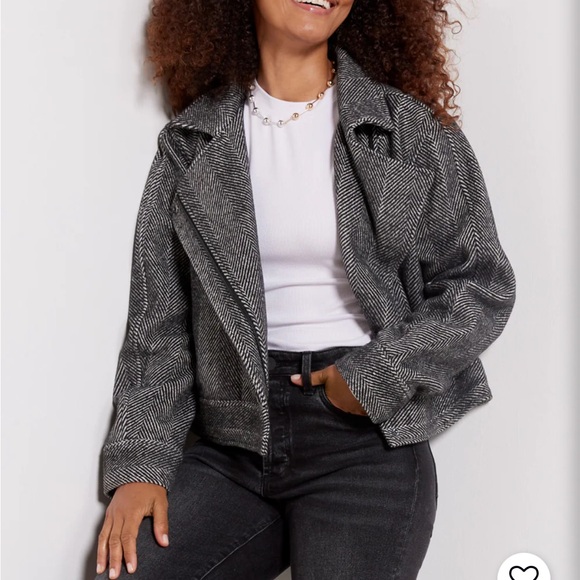 Splendid Herringbone Moto Jacket - Picture 3 of 7